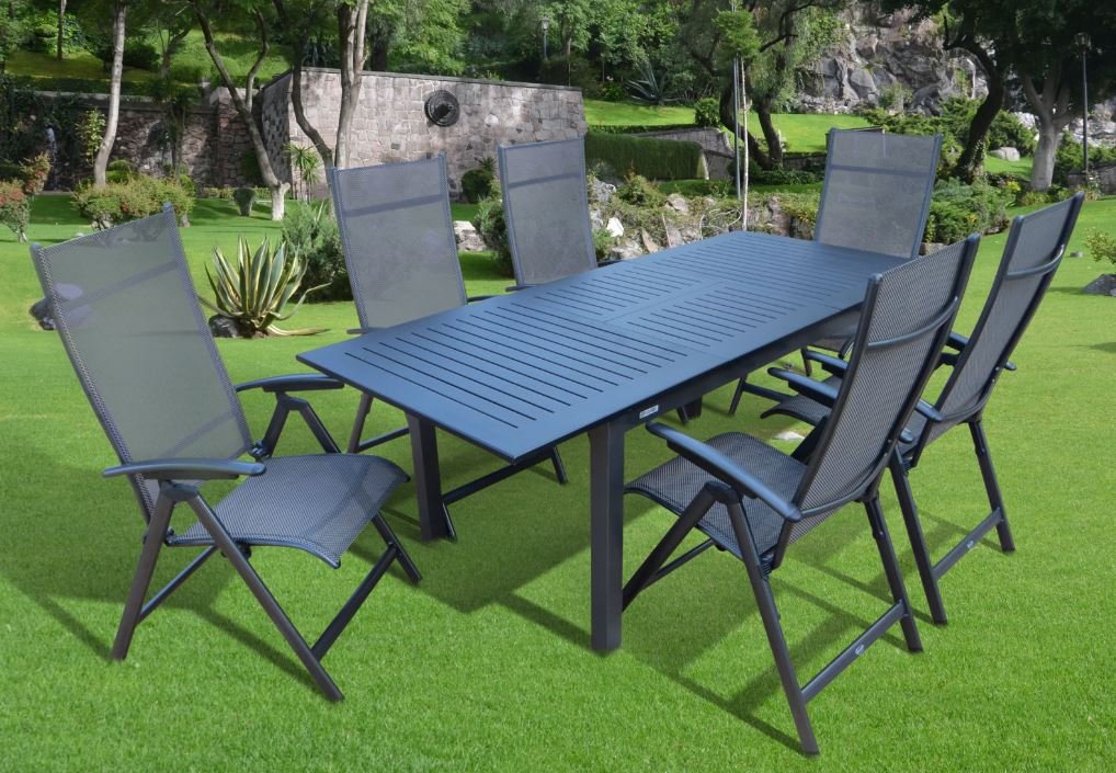 7-teilige Luxus Aluminium Textilen Gartenmöbelgruppe "Doppler Bukatchi