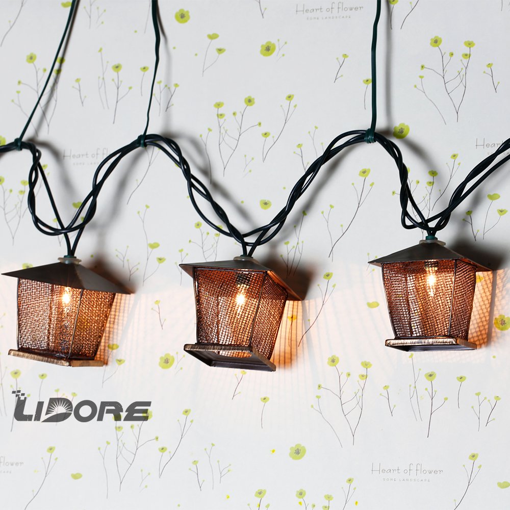 LIDORE 10 Counts Vintage Bronze Iron Nets Lanterns Plugin String