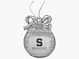 Michigan State - Round Bulb Pewter Ornament - Laser Engraved