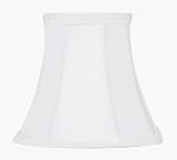 Shades - Chandelier Clip On Lamp Shade - White Square Cut Corner Silk - B5547