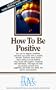 How to Be Positive (Love Tape/Audio Cassette)