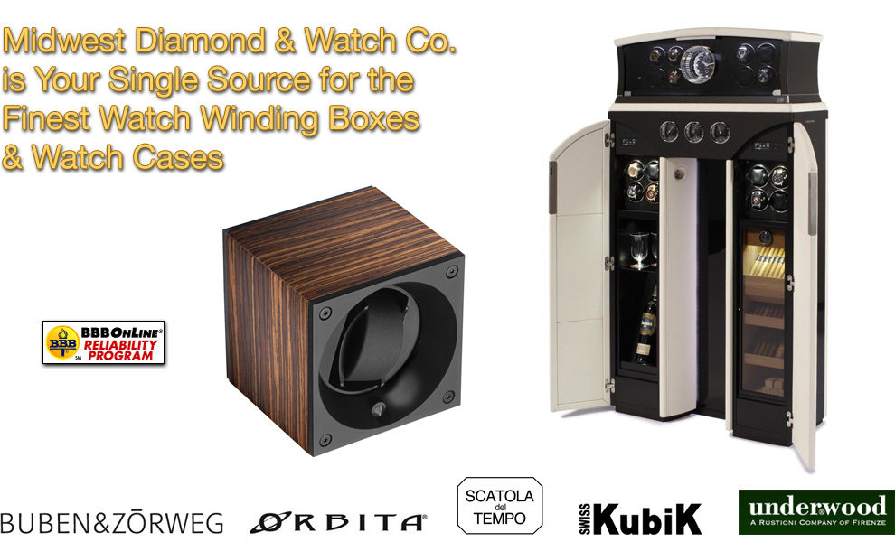 Midwest Diamond & Watch Co. is Your Single Source for the Finest Watch Winding Boxes & Watch Cases