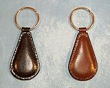 High Polished ANILINE KABUL Leather Key FOB, Black
