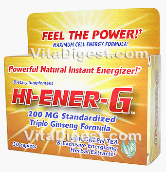 HealthPersonalCare: Hi Ener G Triple Ginseng Formula, Powerful Natural Instant Energizer, 30 Caplets, 200mg