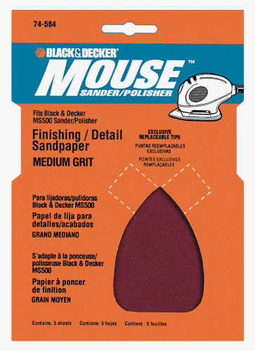 5PK 180G MED Sandpaper