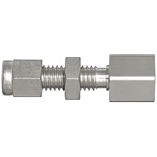 Parker A-Lok 316 Stainless Steel Compression Tube Fitting, Bulkhead Adapter, Tube OD x NPT Female