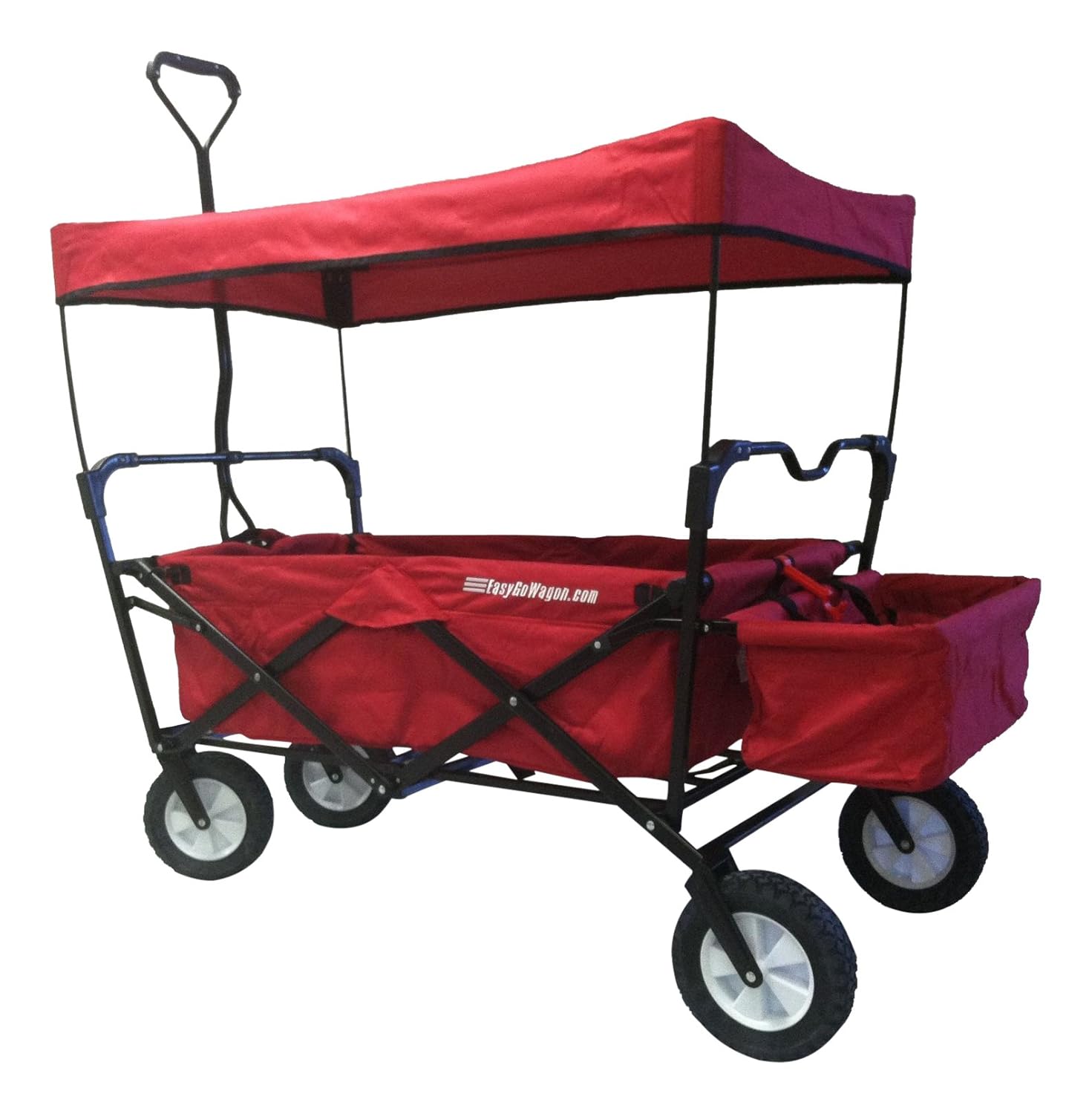 Kids Red Wagon All Terrain Storage Folding Utility Pull Along Canopy