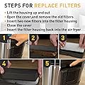 EUSTREER 12 Pcs Air Fryer Replacement Filters for 6QT Instant Vortex Plus Air Fryer 
