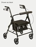 Rollator Aluminum 4-Wheel with Loop Brakes Black - 11041D
