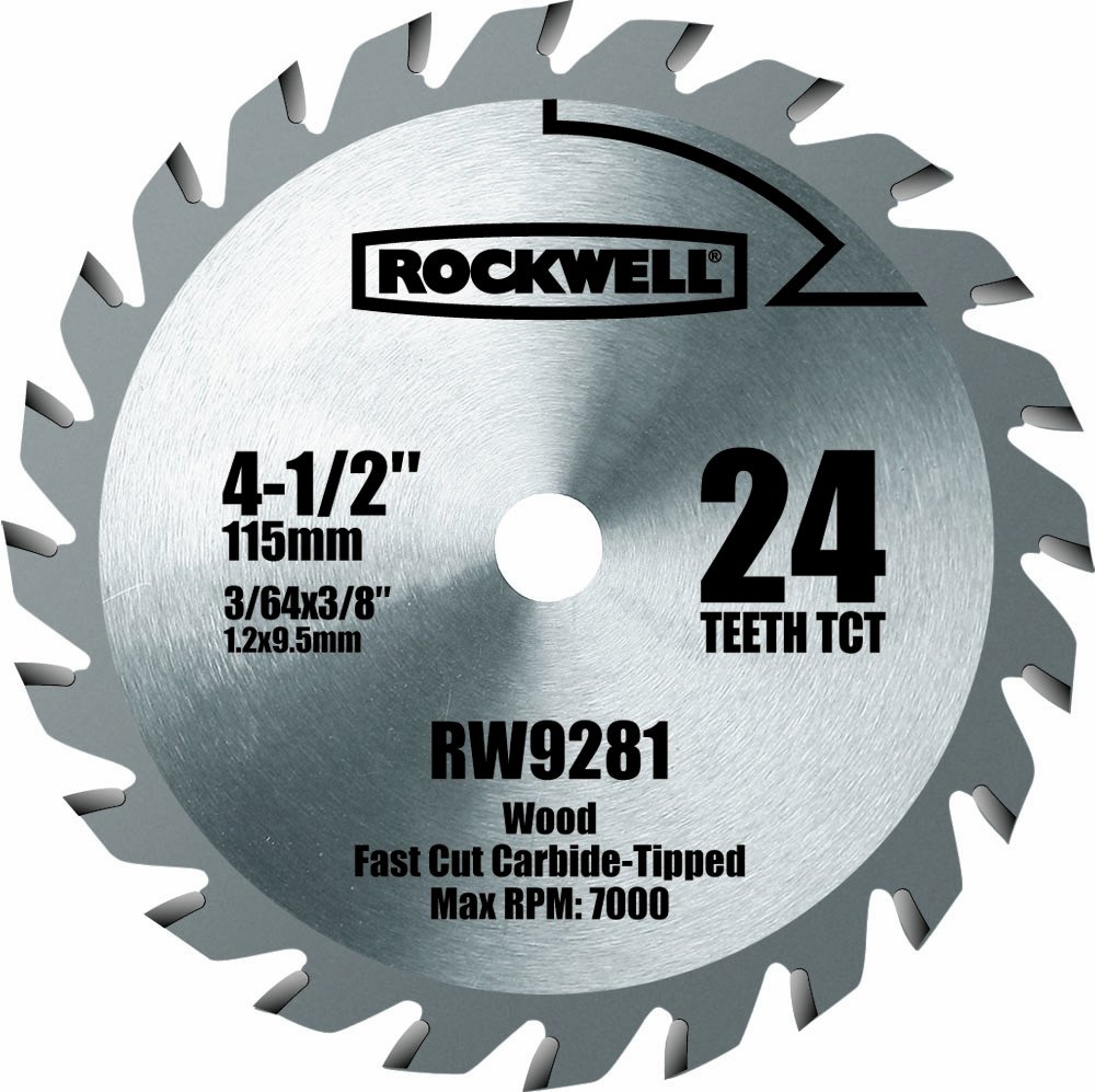 RW9281 Rockwell 4 1/2Inch 24T Carbide Tipped Compact Circular Saw