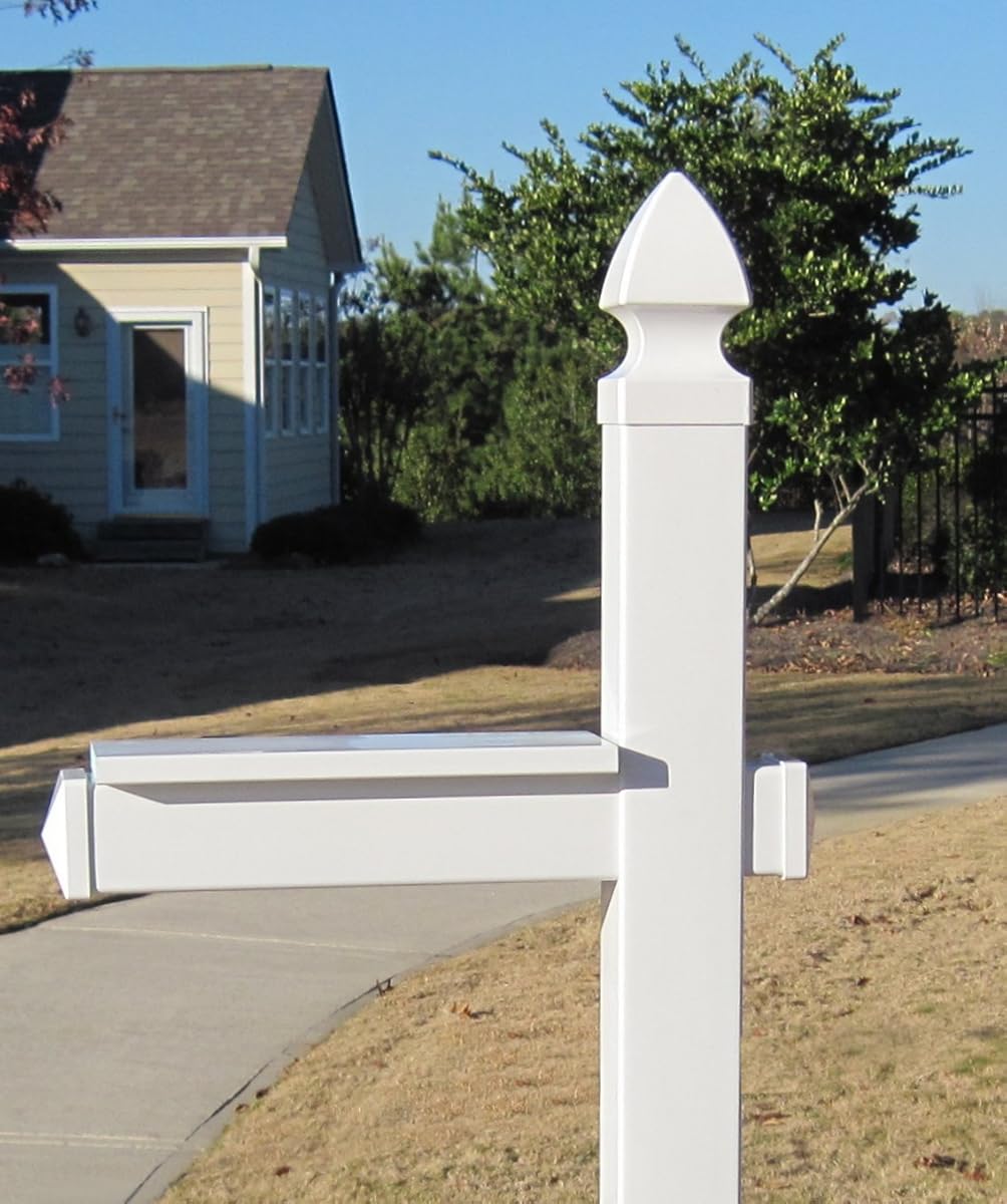 The Richmond Vinyl / PVC Mailbox Post White (Mailbox Not Included)