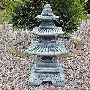 JAPAN LATERNE Yukimi STEINLATERNE Steinguss Pagode RANKEI GARTENLAMPE