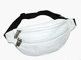 White Leather 3 Zipper Fanny Pack