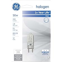 GE Lighting 48503 35-Watt Halogen 35W 12V T3 Light Bulb, 1-Pack