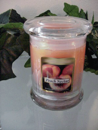Peach Nectar Scented 8 oz Status Rock Jar Wax Candle