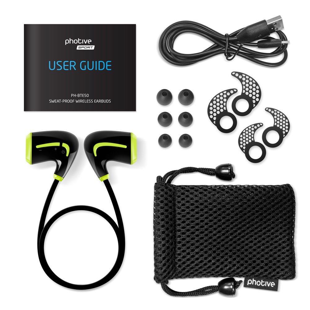 Photive PH-BTE50 Lightweight Wireless Bluetooth 4.0 Earbuds
