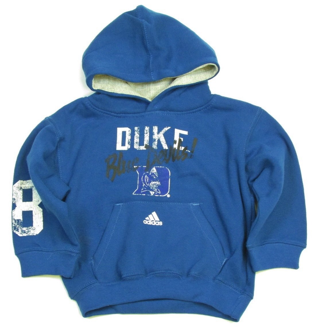 Duke Blue Devils Kids Distressed Hooded adidas Sweatshirt Royal Blue