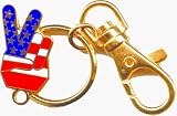 Peace Fingers American Pride Keychain (United States of America, Hippy, Hippie, 1960s)