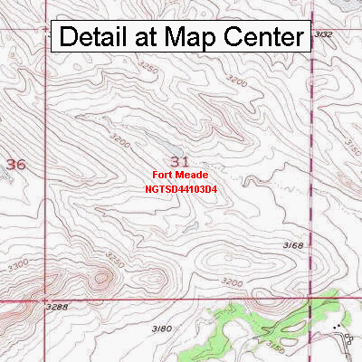 USGS Topographic Quadrangle Map - Fort Meade, South Dakota (Folded/Waterproof)