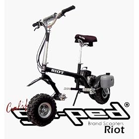 Go-Ped Riot Gas Powered Full Suspension Off Road Scooter (Sinister Black)