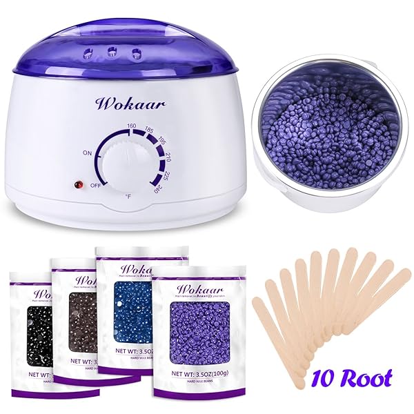Wokaar Wax Warmer Hair Removal Waxing Kit With 4 Hard Wax Beans