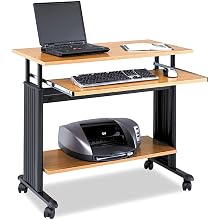 Safco 1926MO 35" Wide Adjustable Height Workstation, 19-3/4d x 33h, Oak PVC Top