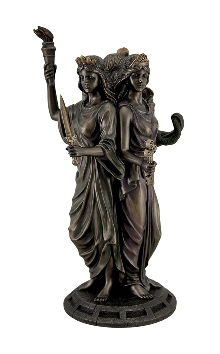 Resin Statues Large Bronze Finish Greek Goddess Hecate Triple Goddess
