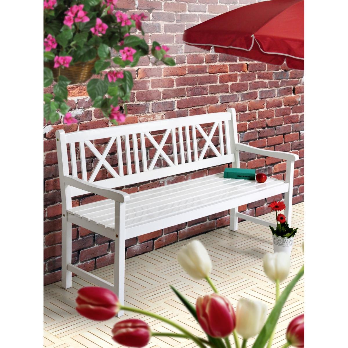 Gartenbank 3Sitzer 150 cm teakbraun Aluminium Montagefrei kaufen