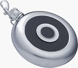 Stainless Steel 8 Oz Flask with Built-in Shot Cup and Belt Key Holder