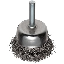 Weiler Vortex Pro Wire Cup Brush, Round Shank, Carbon Steel, Crimped Wire