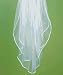 Satin Ribbon Edge & Scattered Pearl Border Veil - Ivory (Set of 1) - by Weddingstar