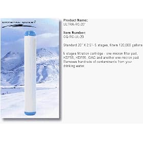 Crystal Quest ULTRA-RC-20" x 2.5" 5 stages, filters 120,000 gallons-Replacement Cartridge Filter