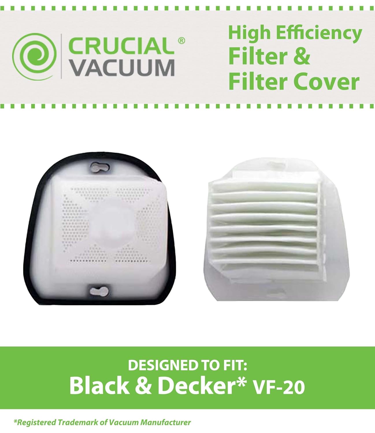 Black and Decker VF20 WASHABLE, REUSABLE VF20 DustBuster Filter Plus Cover; Comp eBay