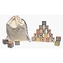 UNCLE GOOSE Alphabet ABC Wooden Blocks - Classic Uppercase With Canvas Bag