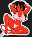 Voluptuous Sexy Devil Babe in Pink Bikini by Coop- Sticker / Decal