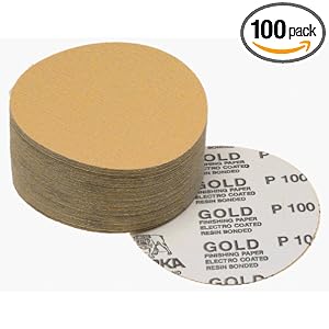 Mirka 23-379-80 6-Inch No-Hole 80 Grit Adhesive Sanding Discs, 100-Pack by Mirka