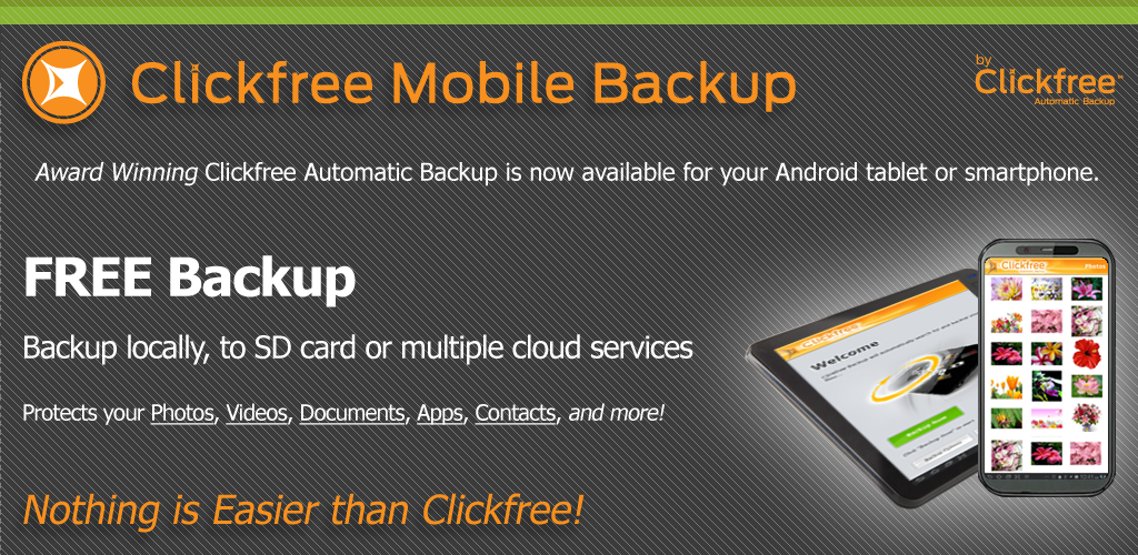 Clickfree Mobile Backup Appstore for Android