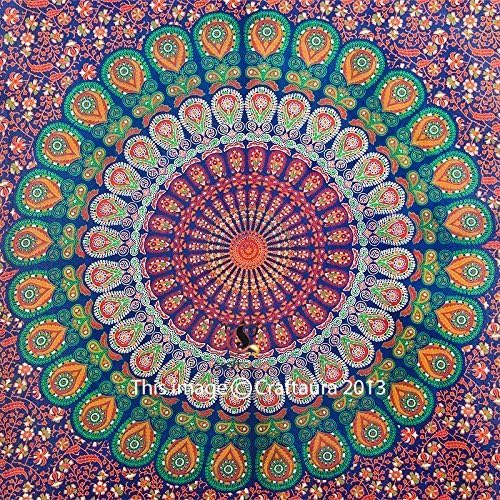 Hippie Dorm Tapestries Wall Hanging Indian Mandala Tapestry Bohemian Wall Tapestry Dorm Decor Bedding Beach Blanket Throw (60x90 Inches) by Craft Aura