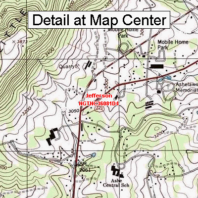 USGS Topographic Quadrangle Map - Jefferson, North Carolina