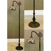 Legacy Lighting 1237BR-10T Felicity Tiffany Style Bridge Floor Lamp- Burnished Walnut