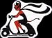 Hep Devil Girl in Black on Scooter / Vespa on Clear Background - Sticker / Decal