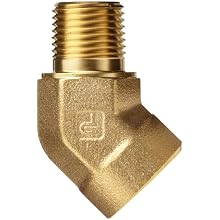 Parker Brass Pipe Fitting, 45 Degree Street Elbow, NPT Female X NPT Male