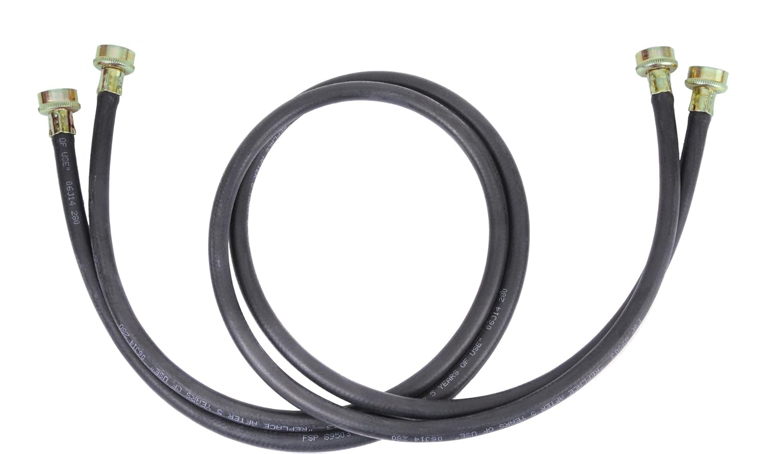 Whirlpool 8212656RP 10Feet Black Rubber Washer Inlet Hose, 2 Pack