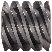 Martin WG12Q Worm, Quadruple Lead, 14.5° Pressure Angle, High Alloy Steel, Inch, 1.125" Face, 5/8" Bore Diameter, 1" Pitch Diameter