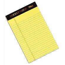 TOPS 63900 Docket Gold Legal Ruled Pad, 5 x8, Canary, 20#, 50 Sheets/Pad, 12/pack