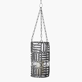Oval Ring Hanging Pillar Lantern in Gray by The Storage Store