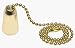 Ceiling Fan Pull Chain with Brass Teardrop, 12"