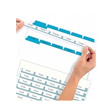 Avery Index Maker Clear Label Dividers, Easy Apply Label Strip, 5-Tab, Blue, 5 Sets (11410)