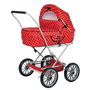 Brio 24890111 - Puppenwagen Gull, rot mit Punkten