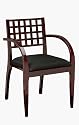 2 Pack Mahognay Leg Chairs with Wood Criss-Cross Back By Office Star